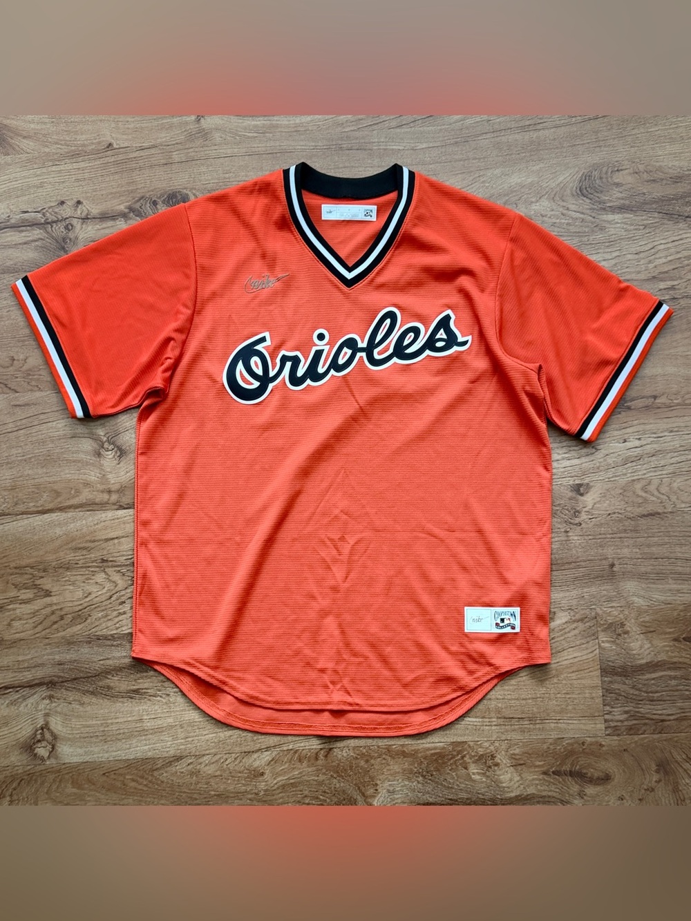 Nike Red-Orange Cooperstown Collection Athletic Jersey Panel